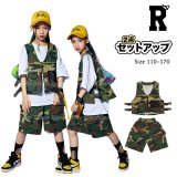 40%off【セットアップ / 在庫処分セール】160 170  CAMOUFLAGE VEST HALF PANTS SET