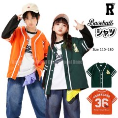 【トップス】LA ORANGE & GREEN BASEBALL SHIRTS