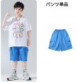 画像7: ヒップホップ ライトブルー キッズダンス衣装 (7)
