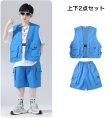 画像5: ヒップホップ ライトブルー キッズダンス衣装 (5)
