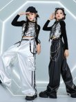 画像2: ヒップホップ デニム キッズダンス衣装 (2)