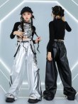画像4: ヒップホップ デニム キッズダンス衣装 (4)