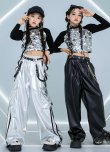 画像1: ヒップホップ デニム キッズダンス衣装 (1)