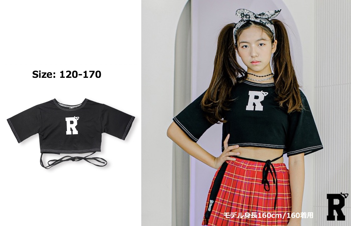 50%off【トップス】RD 20 K-POP STYLE BLACK CROP TOP