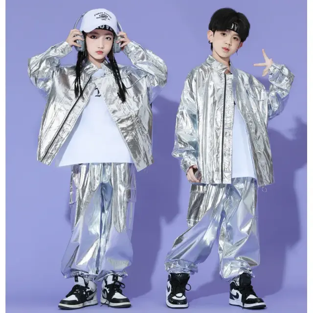 ダンス衣装キッズ シルバー