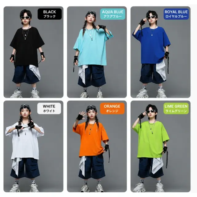オーバーサイズ半袖Tシャツのキッズダンスコーデ
